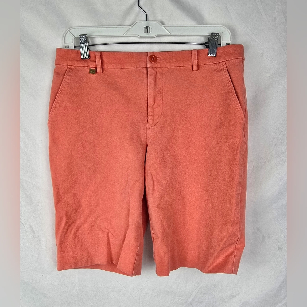 Lauren Ralph Lauren Preppy Orange Beachy Outdoor Bermuda Shorts sz 6